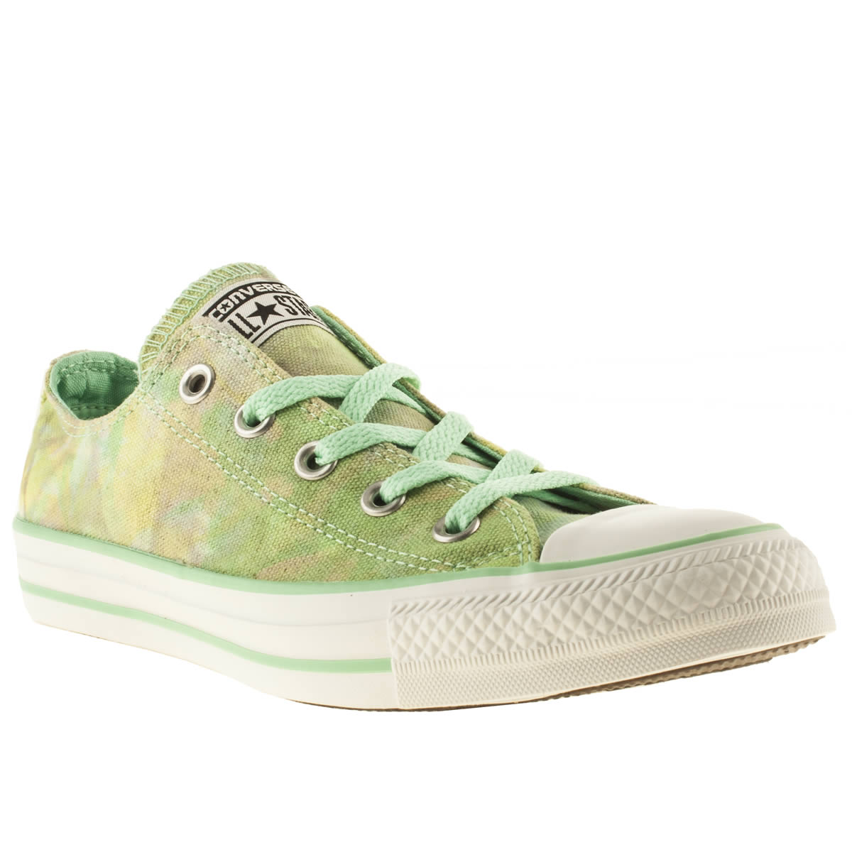 CONVERSE ALL STAR OX VI TIE DYE WOMENS WHITE GREEN FABRIC PLIMSOLLS